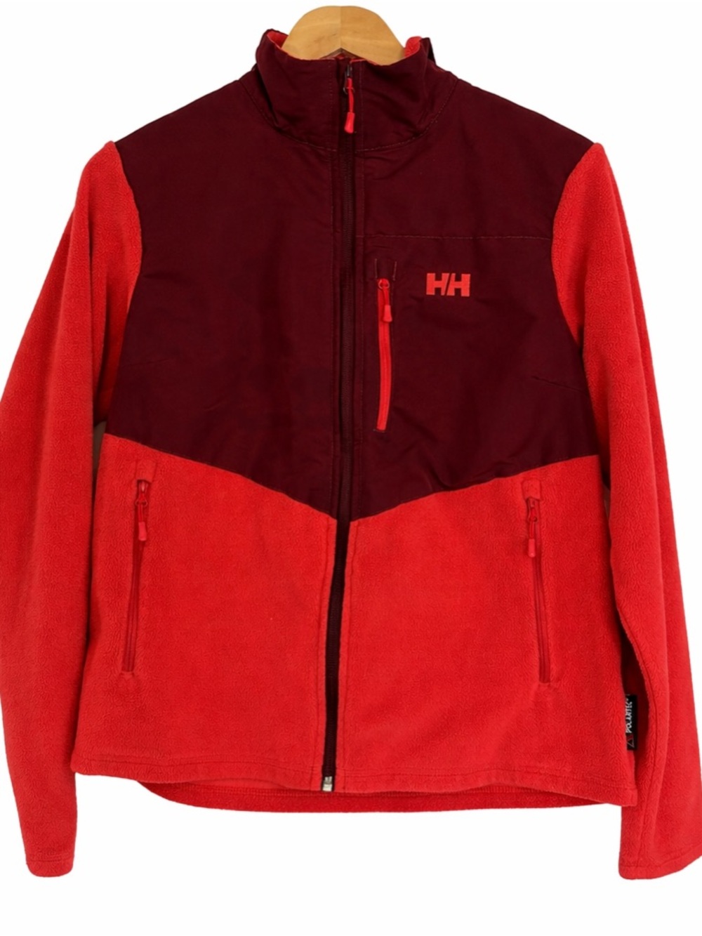 Helly Hansen Kids Two-Tone Coral and Burgundy Fleece Jacket